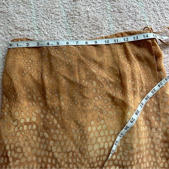 J Jill Faux Wrap Maxi Skirt Size 12 Moroccan Style Print Fall Autumn Holiday - Picture 6 of 12